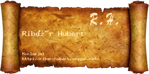 Ribár Hubert névjegykártya